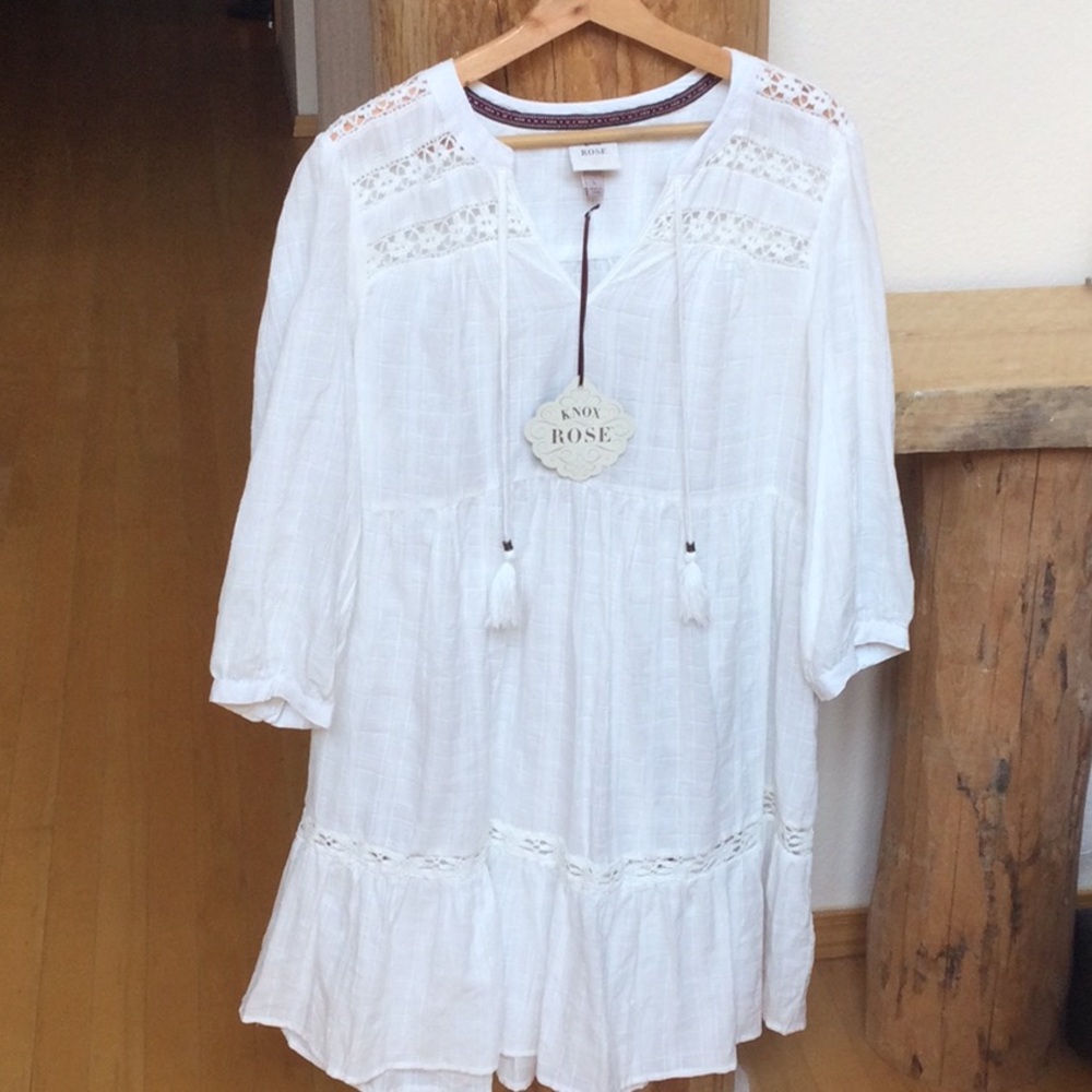 NWT 2 Piece Knox Rose Large Ivory Dress Blouse  Shirt Top Nightwear